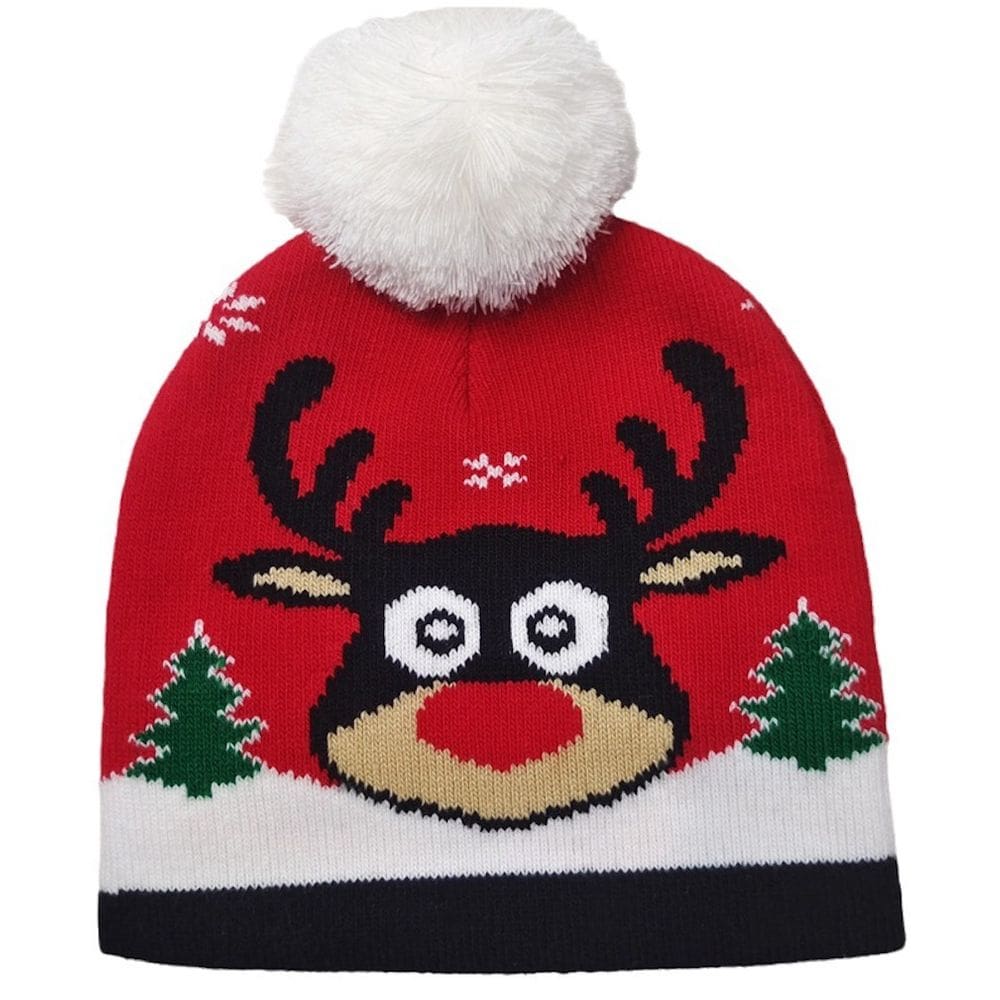 Chapéu de malha Christmas Deer Anime Winter Beanie unissex