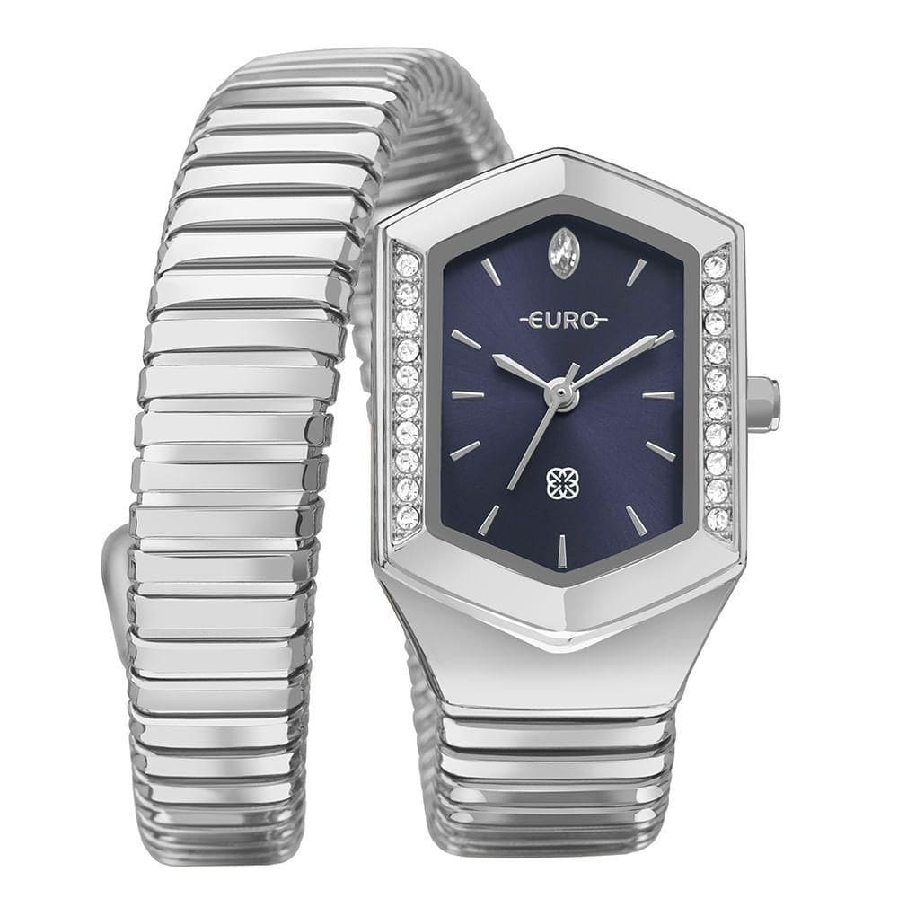Relógio Euro Feminino Serpentes Prata - Eu2035zan/5a Relógio Euro Feminino Unique Premium Prata - Eu2035zan/5a