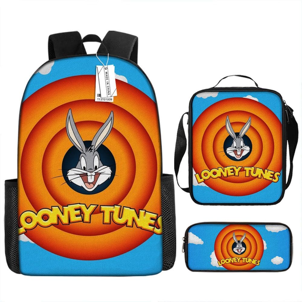 Mochila Bugss Bunnys Cartoon Kids School 3 unidades/conjunto