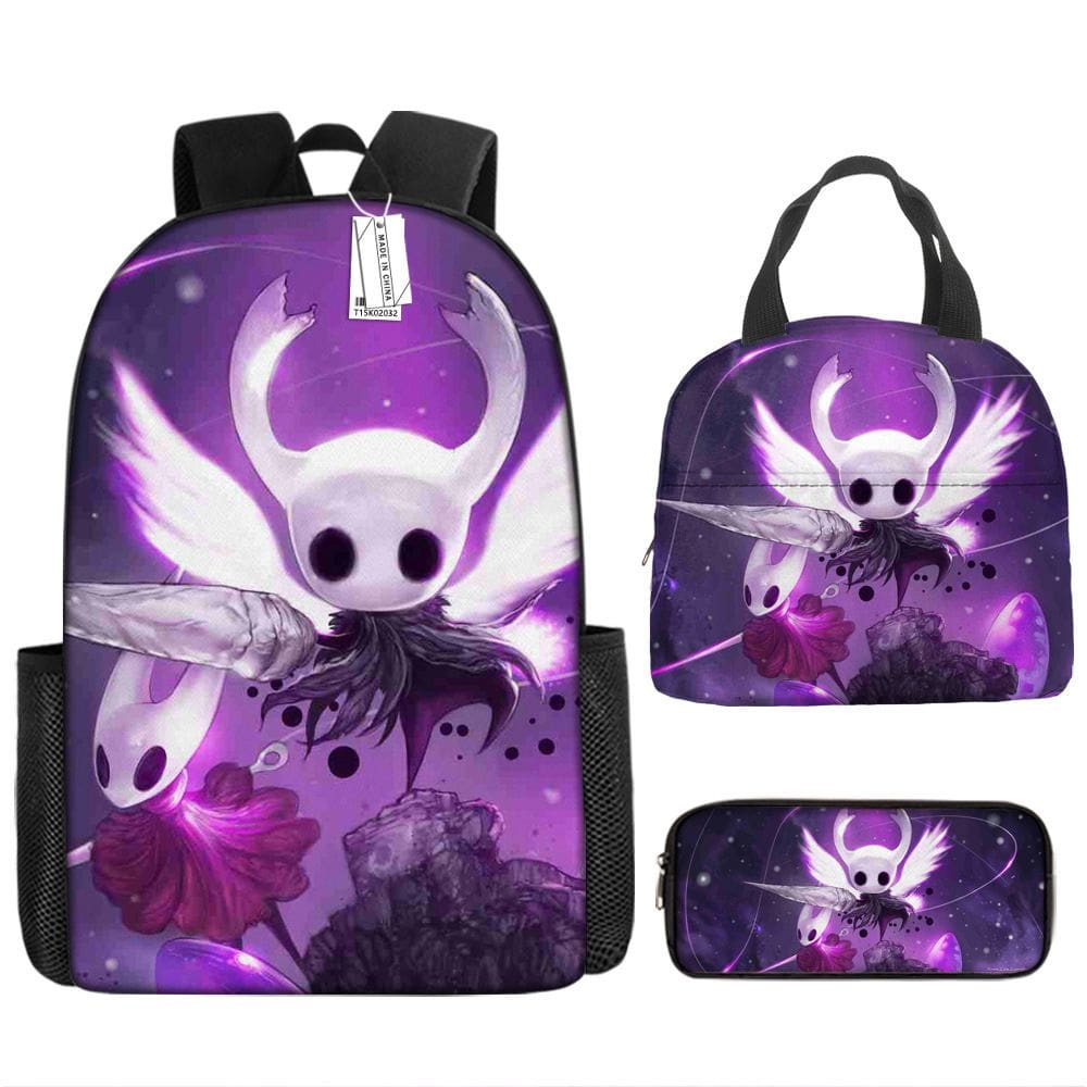 Mochila Hollows Knights Anime School com lancheira e bolsa de lápis