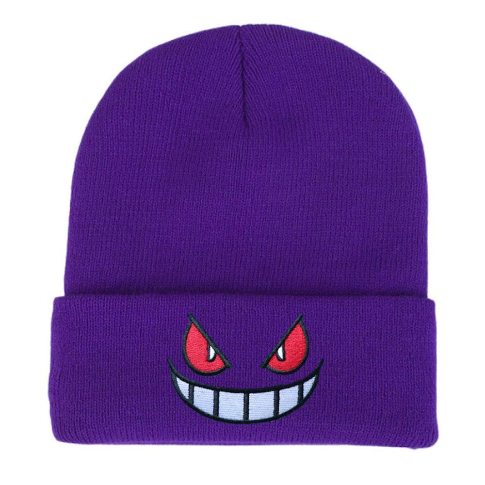 Chapéu de malha roxo Gangers Anime Winter Beanie unissex