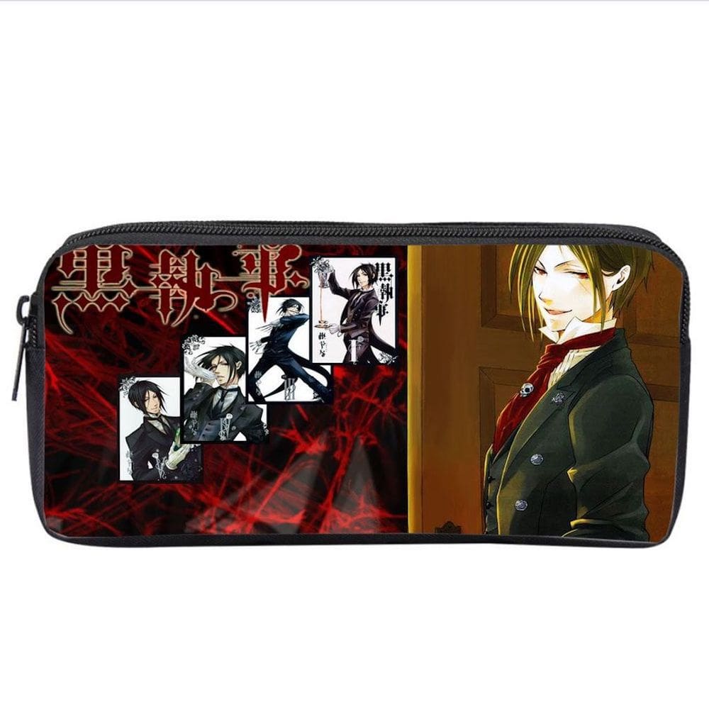 Estojo para lápis Black Butlers Cartoon Anime de grande capacidade