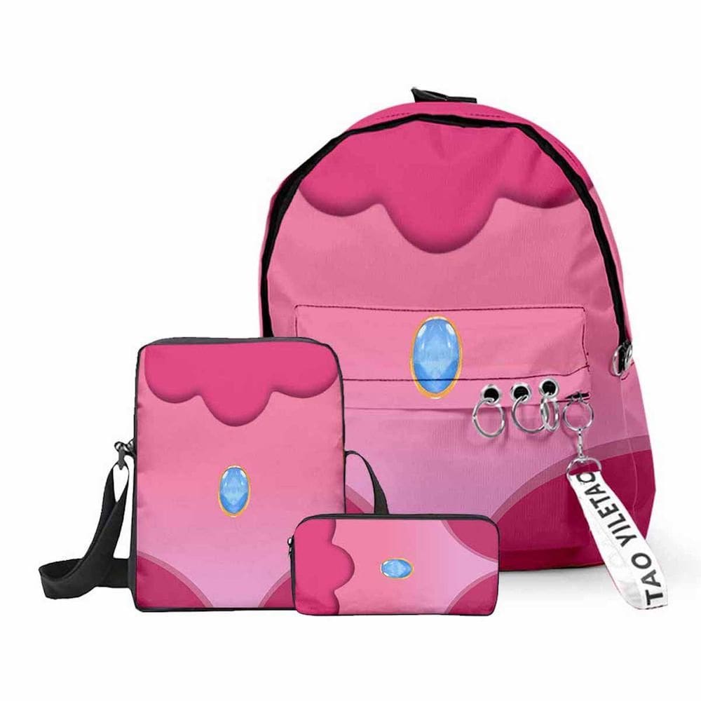 Conjunto de mochilas Marios Bros Princess Peachs Toadstoois Kids 3 unidades