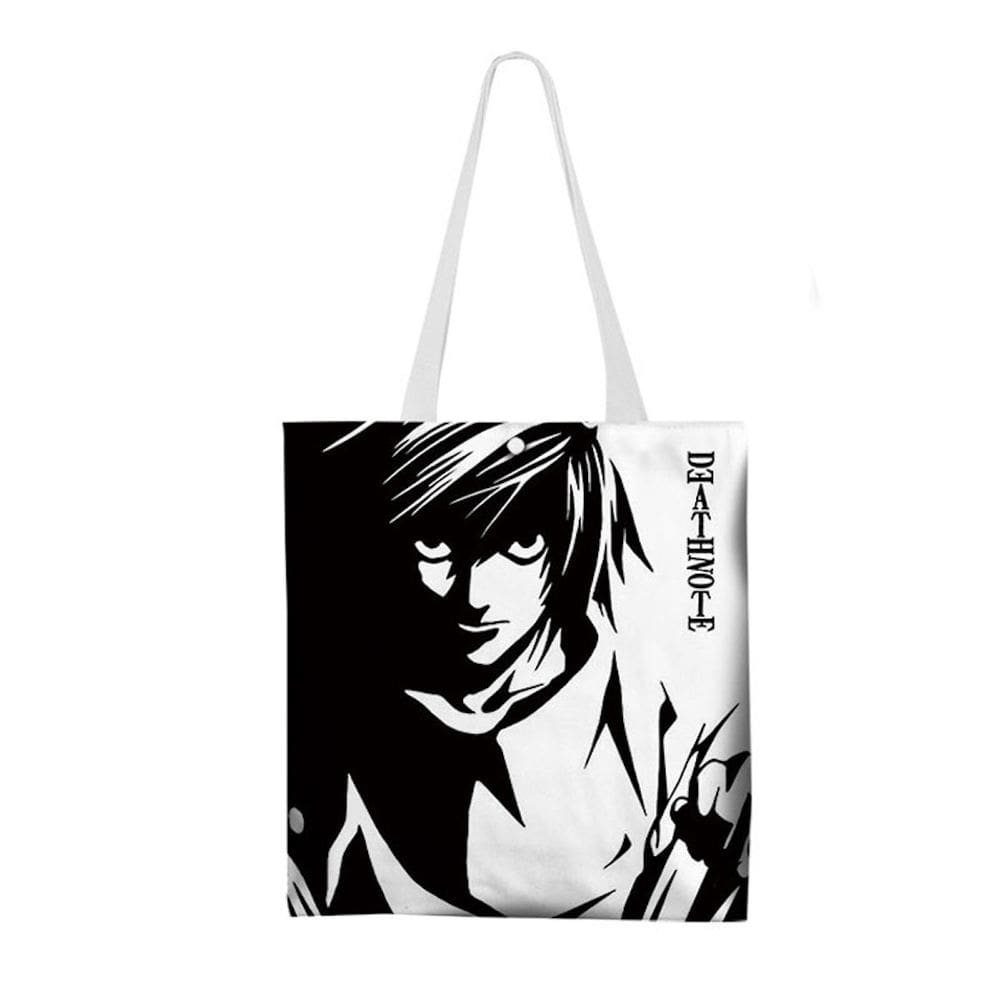 Sacola de lona Deaths Notes, presente para fãs de anime, 33 x 37 cm