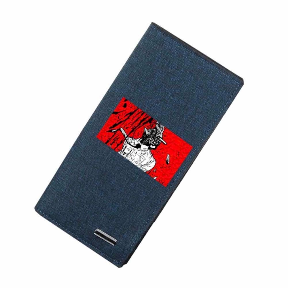 Wallet Chainsaws Mans Anime Characters Slim Bifold Canvas