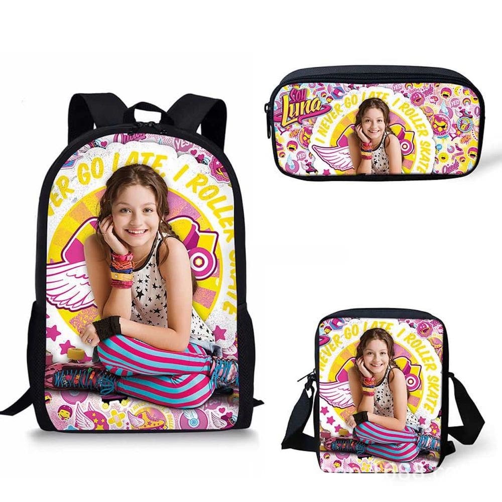 Conjunto de mochilas Soys Lunas Cartoon Kids School Nylon 3 unidades
