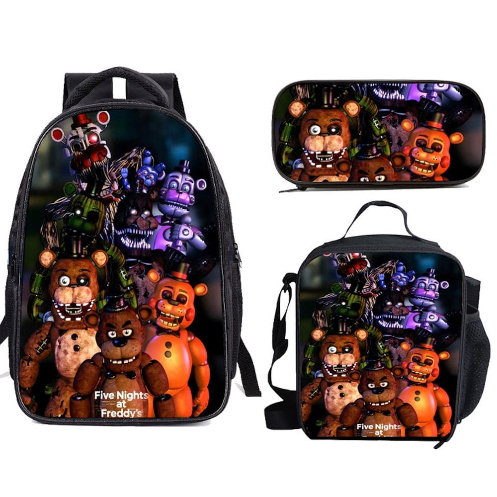 Conjunto de mochilas escolares Five Nights Freddy Bear, 3 unidades unissex