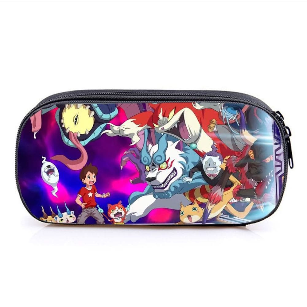 Estojo para lápis Monster Watch Yokai Bolsa de lápis de camada dupla