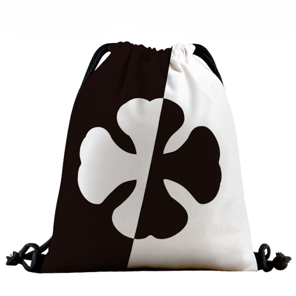 Mochila com cordão Anime Blacks Clovers 39x32cm algodão-poliéster