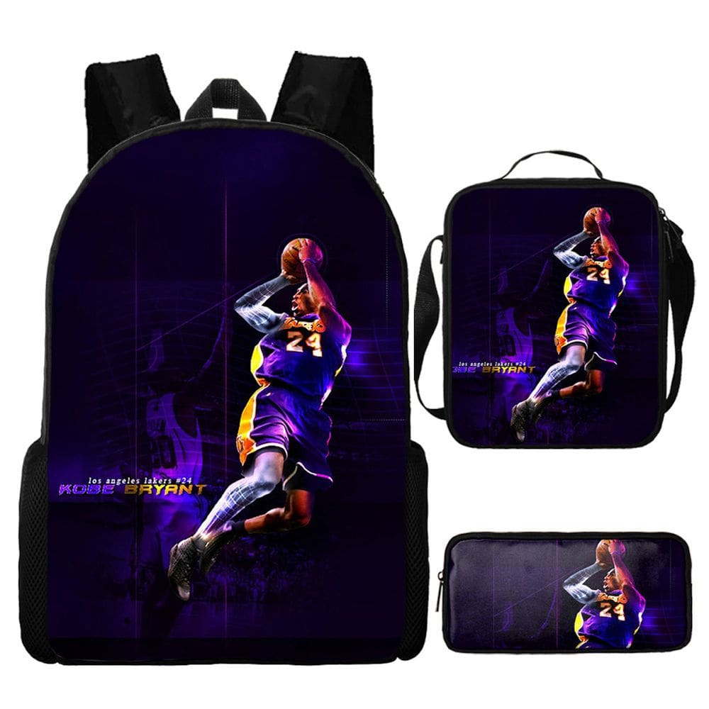 Conjunto de mochilas Kobes Bryants Cartoon Kids School Nylon