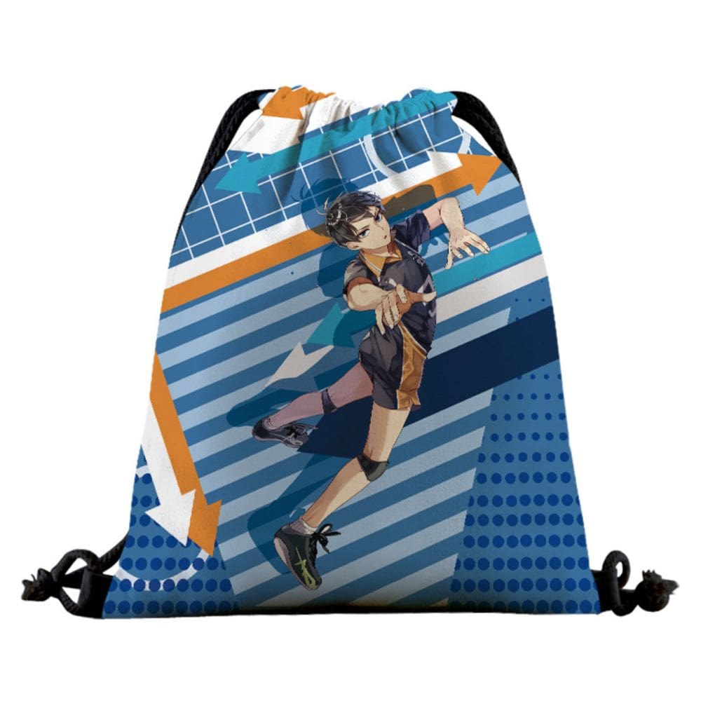 Bolsa com cordão Haikyuus Tobios Kageyamas para crianças - 39x32cm
