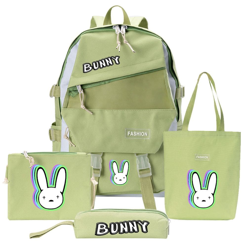 Conjunto de mochilas Bads Bunnys Cartoon Kids School 4 unidades