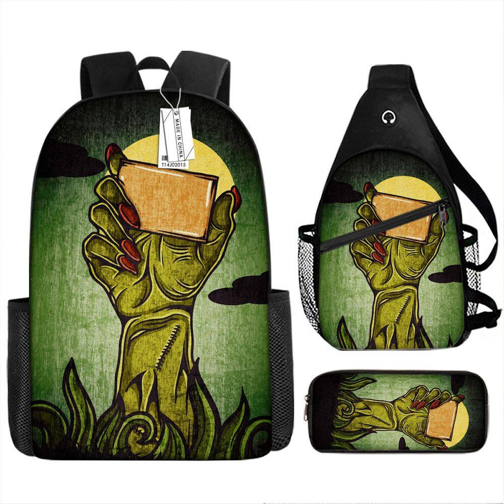 Conjunto de mochilas Plants Zombies Cartoon Kids School 3 unidades