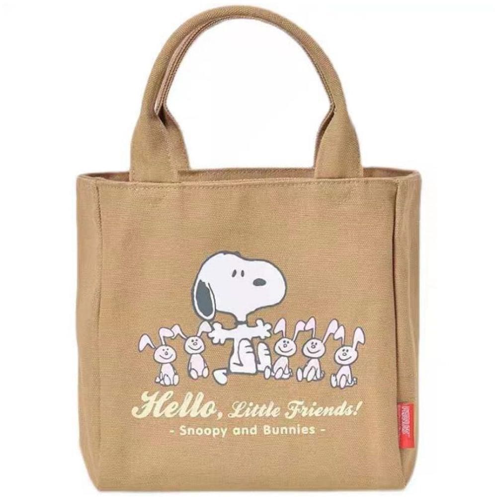 Lancheira, sacola Snoopys Anime, reutilizável, à prova de vazamentos, Po Canvas