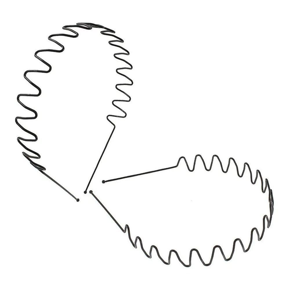 2X Tiara Masculina Com Dentes De Ferro Preto Kit 2 Peças