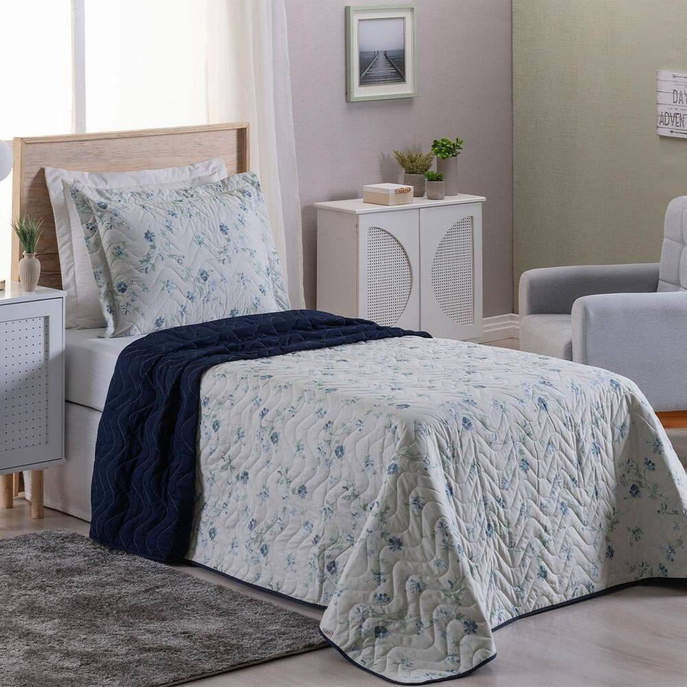 Cobre Leito 2 Peças Solteiro Percal 200 Fios Colori Marie