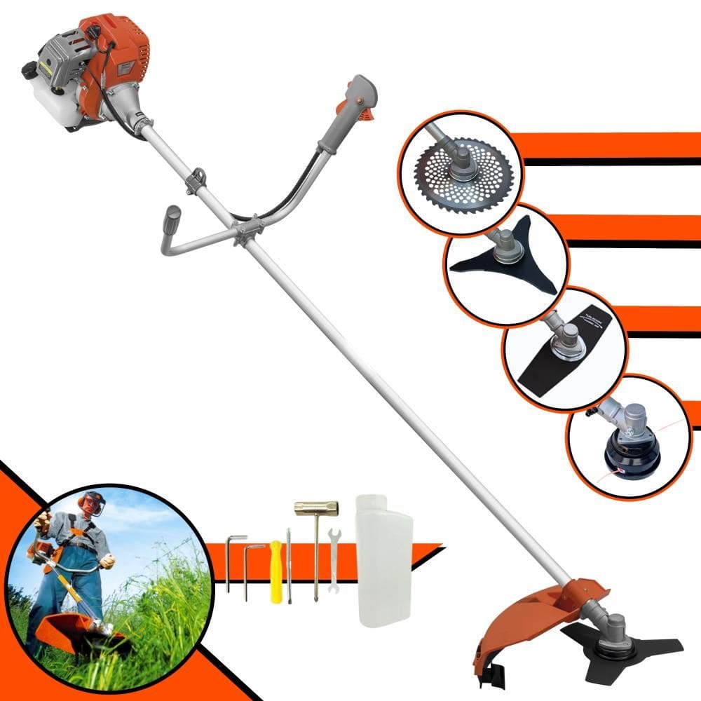 Roçadeira Lateral Tekna RL520AC-G2 Motor 2 Tempos 52cc 13.000rpm 2HP de Potência Com Carretel e Faca 3 Pontas + Faca 2 Pontas + Faca 40 Dentes