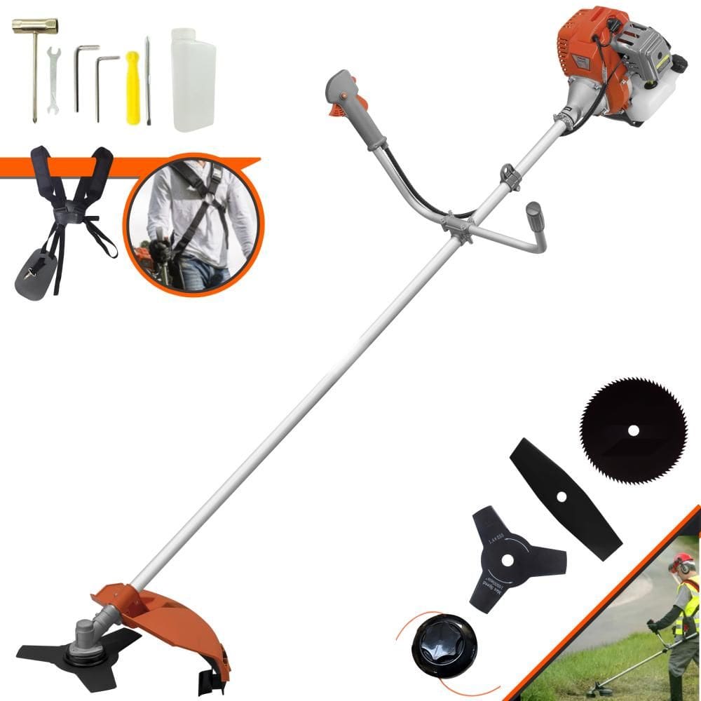 Roçadeira Multifunções Tekna RL520ACG2 Motor 2 Tempos 52cc 13.000rpm 2HP de Potência Com Carretel e Faca 3 Pontas + Faca 2 Pontas + Faca 80 Dentes