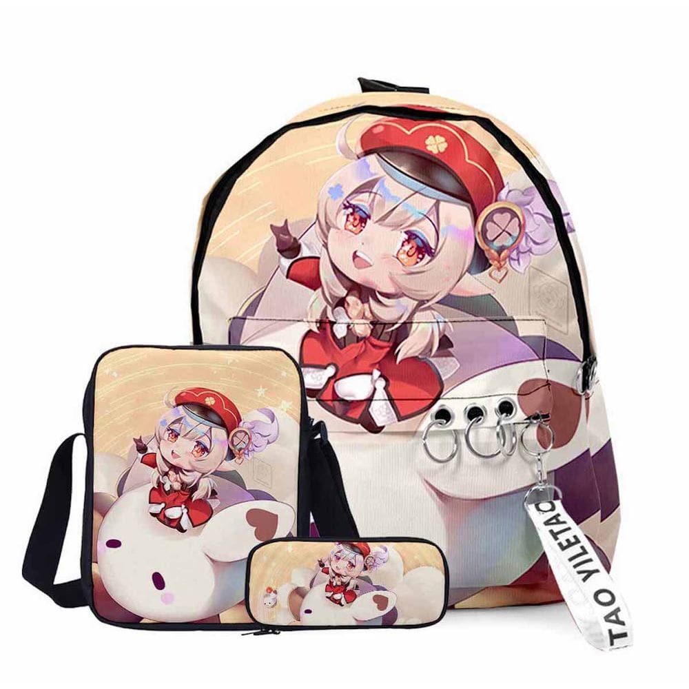 Conjunto de mochilas Genshins Impacts Klees Cartoon Kids School