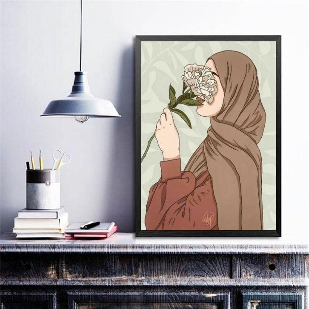 Quadro Decorativo Mulher Árabe 45X34Cm