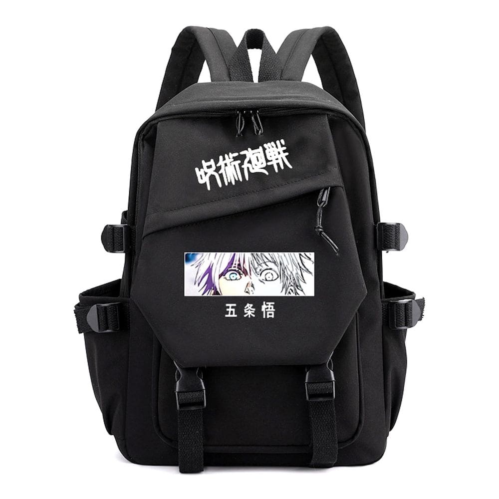 Mochila Jujutsus Kaisens para crianças School preta Oxford 29x13x42cm