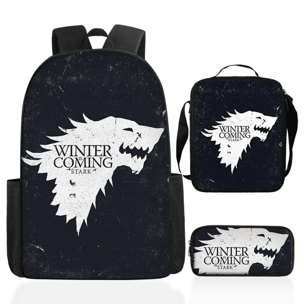 Conjunto de mochilas Games Thrones Houses Starks of Winterfells