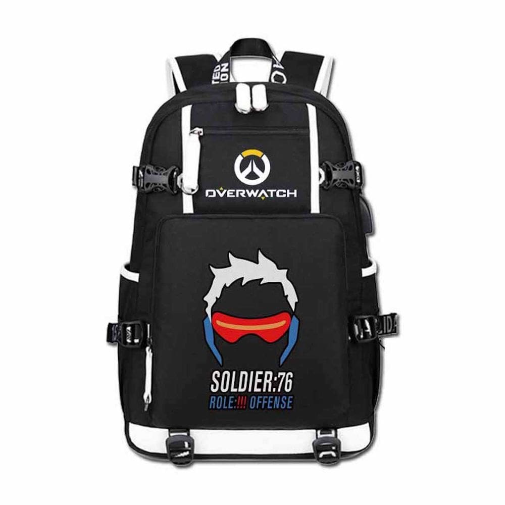 Mochila escolar Overwatch Soldier 76 Cartoon Kids Oxford