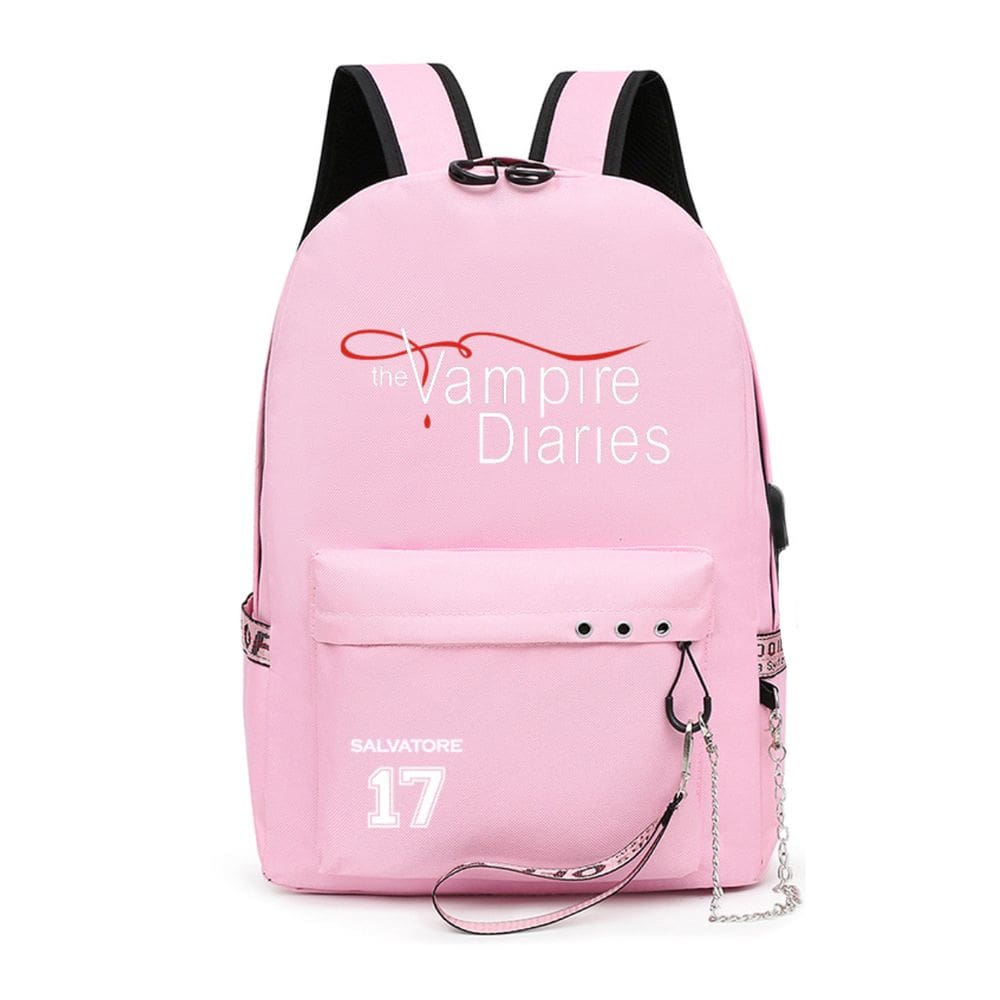 Mochila Vampires Diaries Cartoon Kids School Nylon 31x14x42cm