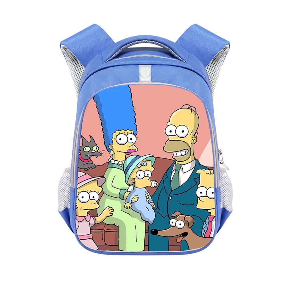 Mochila Simpsons Kids School impressa em poliéster 3D 26x13x36cm