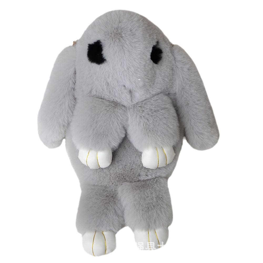 Bolsa de ombro Messenger Cross Body para crianças Grey Fluffy Rabbit