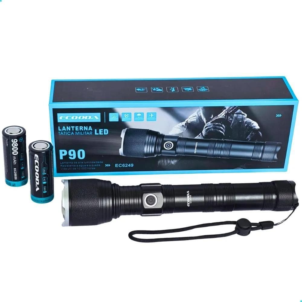2X Lanterna P90 Ec6249 Potência Extrema Longo Alcance