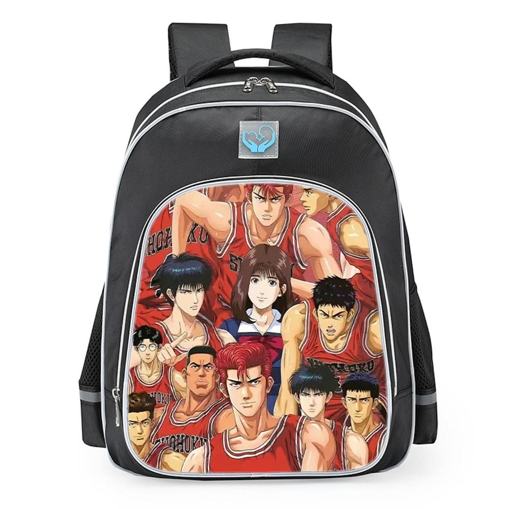 Mochila Slam Dunks Cartoon Kids School Nylon 28x16x38cm