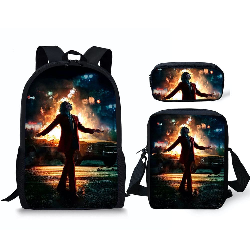 Conjunto de mochilas Jokers Cartoon Kids School Nylon 3 unidades