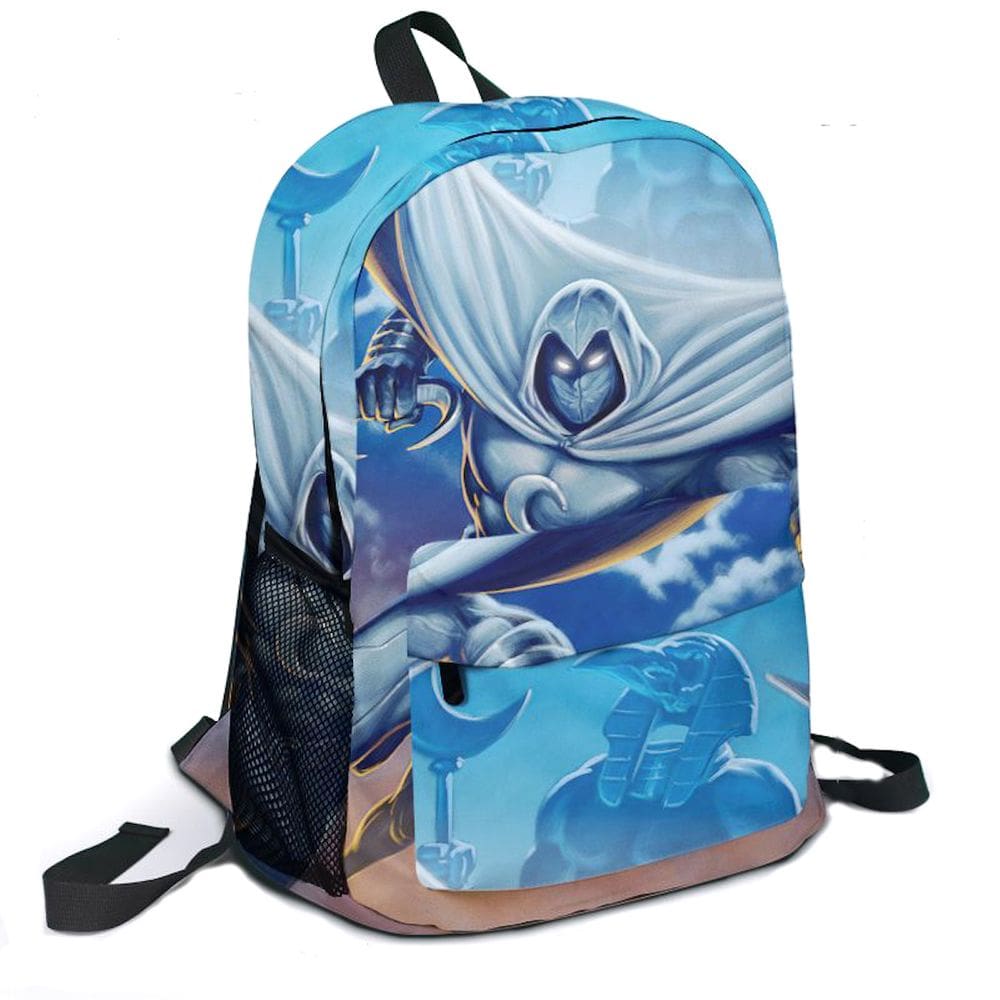 Mochila escolar infantil Moonknights com impressão 3D de algodão e poliéster