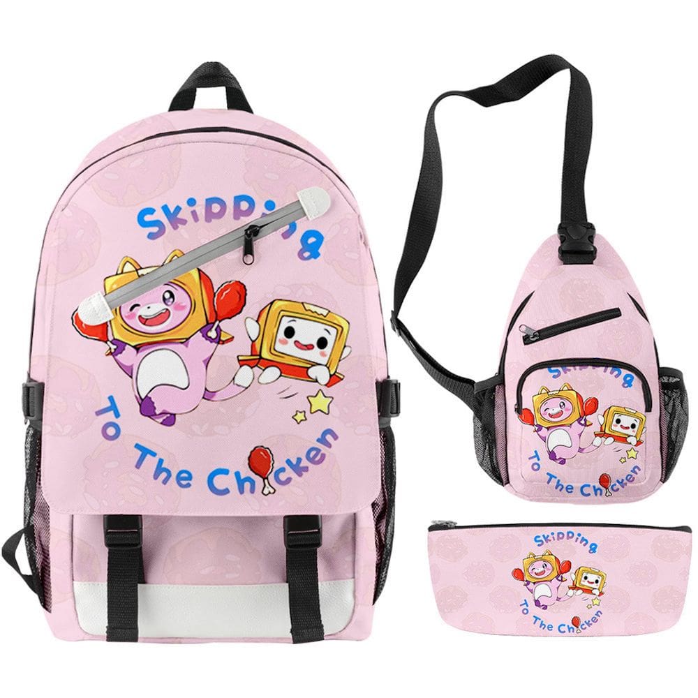 Conjunto de mochilas LankyBoxes 3D Satchel Kids Children School 3 unidades