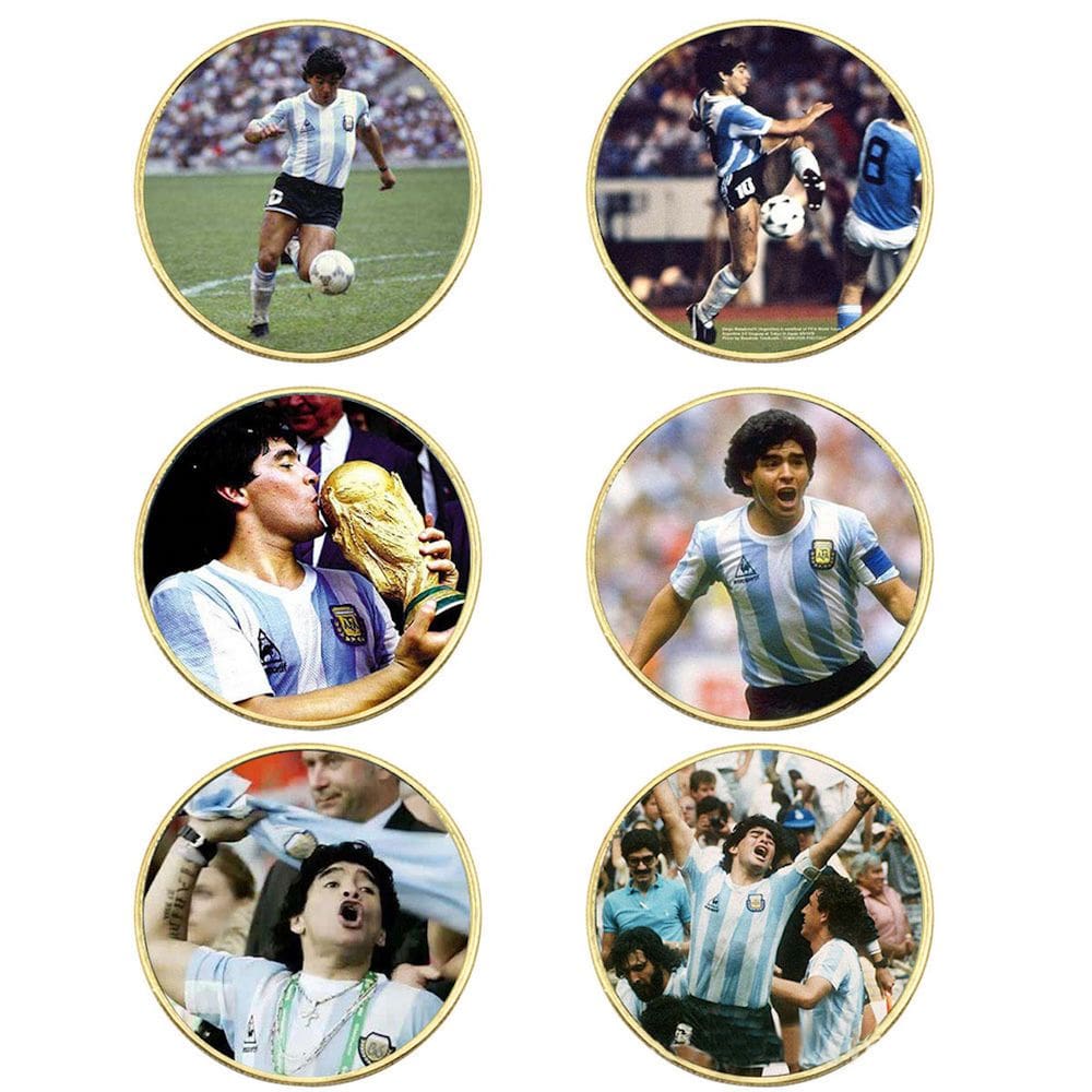 Moeda Argentina Maradonaes Anime 4 cm de ferro 200 g 6 unidades/lote