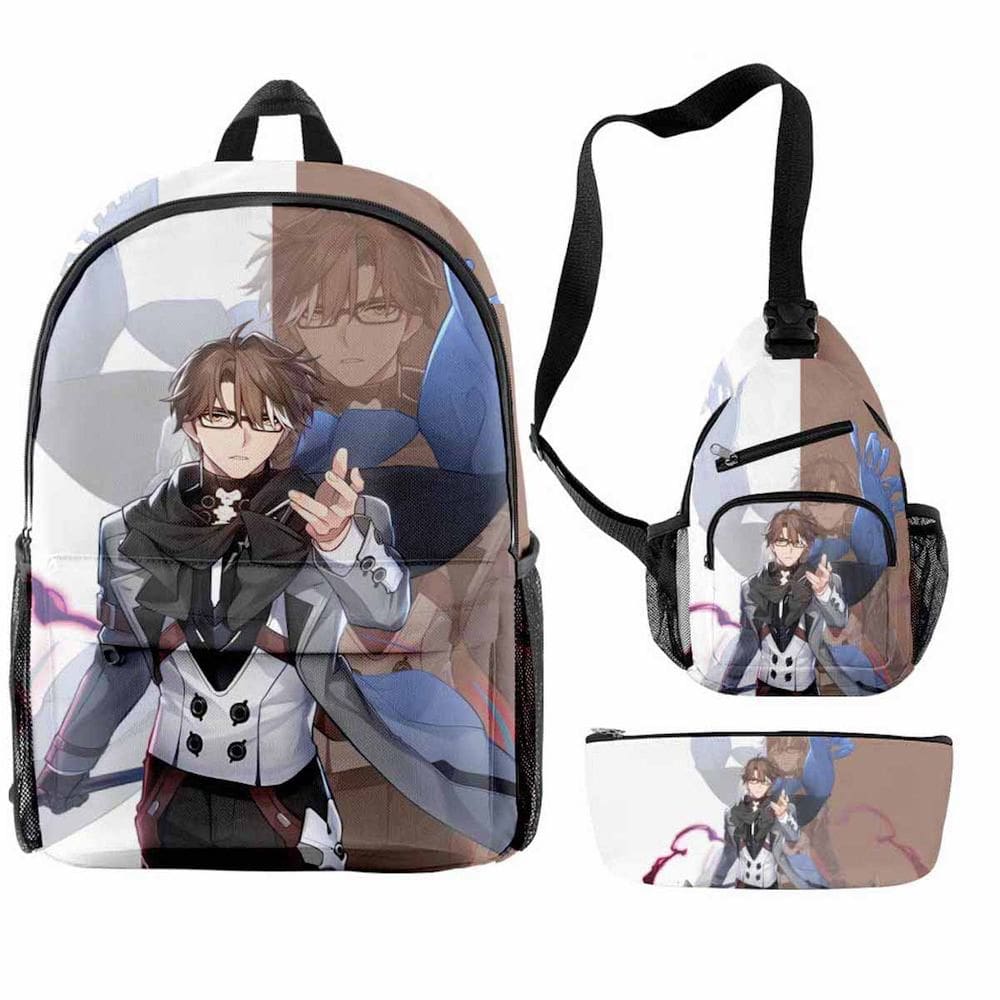 Conjunto escolar Honkais Stars Rails Welts Yangs Cartoon Kids 3 unidades