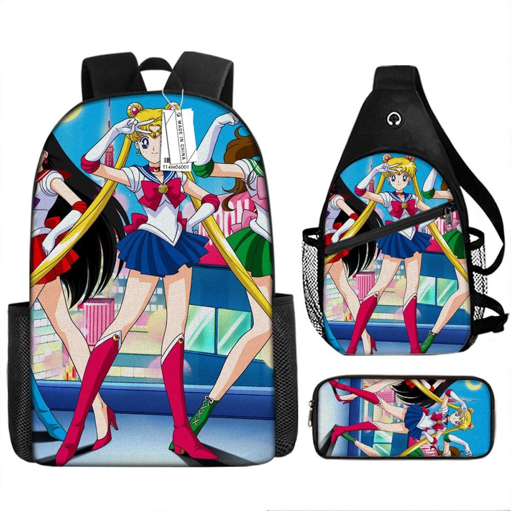 Conjunto escolar Sailors Moons Tsukinos Usagis para crianças, 3 unidades