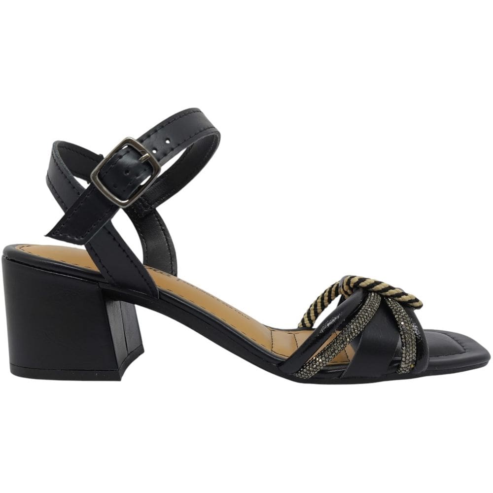 Sandália Feminina Casual Social Dia a Dia Passeio Trabalho Festa com Strass Salto Médio Conforto Dakota Y9583