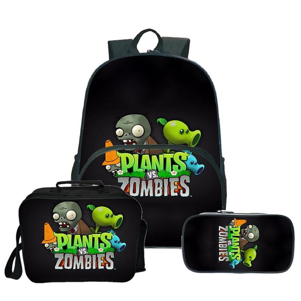 Conjunto de mochilas Plants Zombis Satchel Anime 3D Printing 16 School