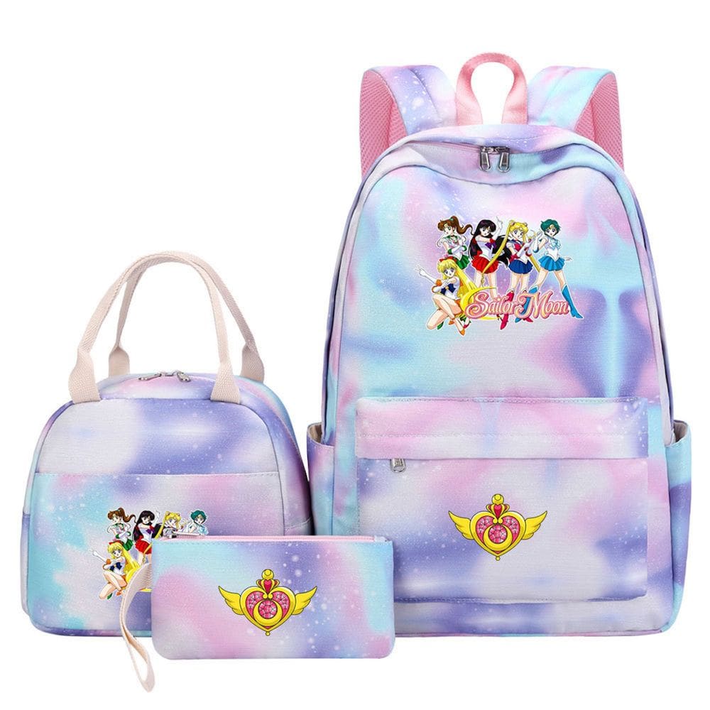 Conjunto de mochilas Sailors Moons Anime, 3 peças, mochila escolar infantil