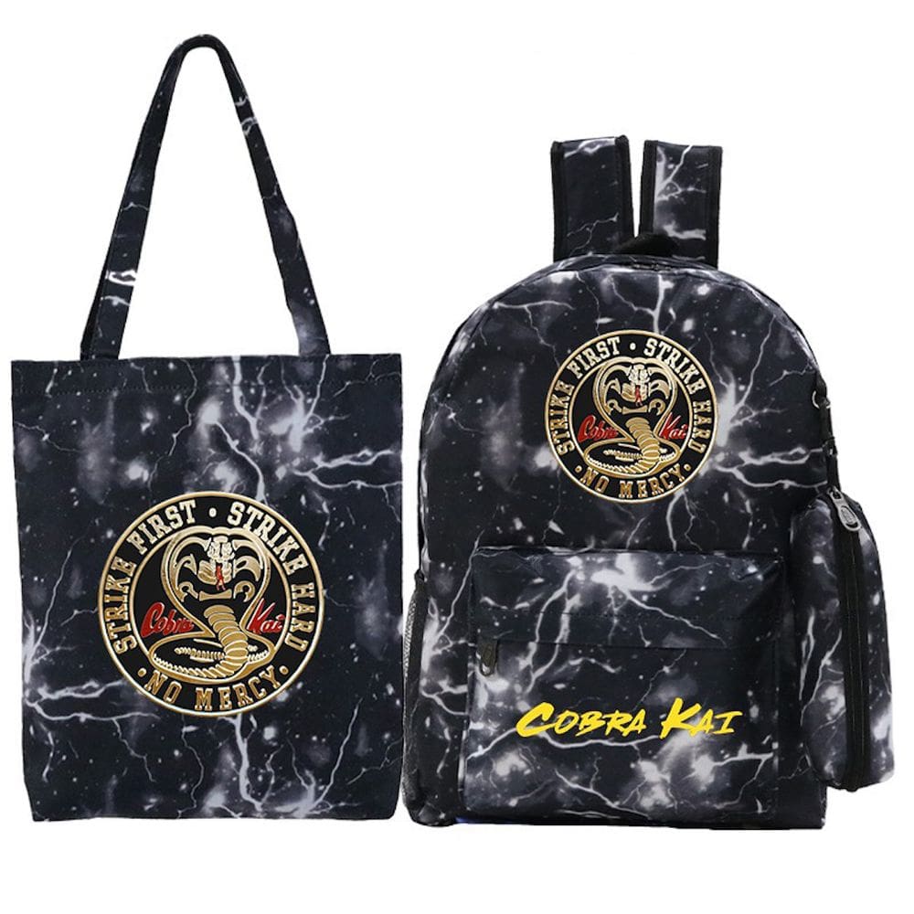 Conjunto de mochilas Cobras Kais Anime School, 3 peças com bolsa de ombro