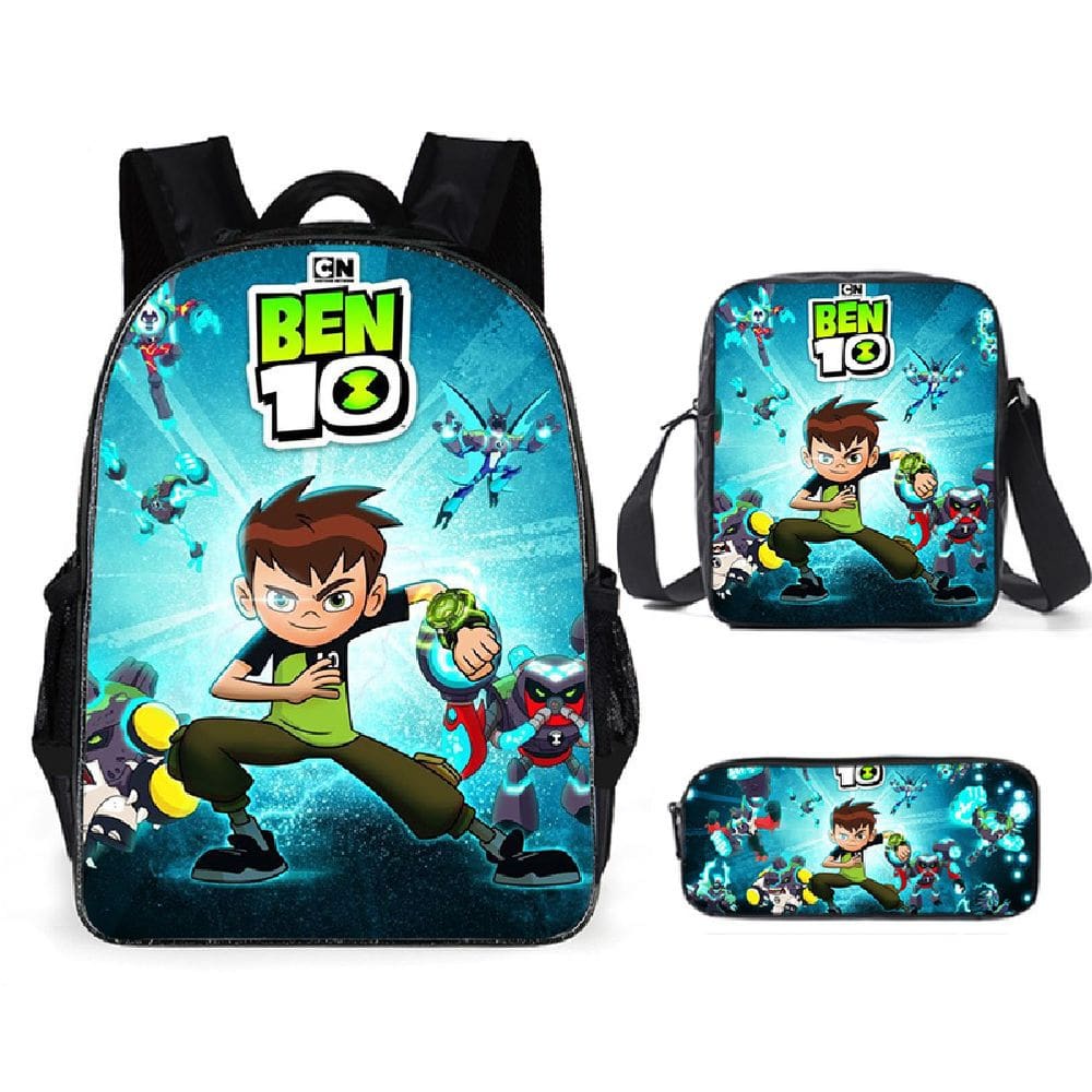 Conjunto de mochilas Bens 10 Anime School para crianças com bolsa de lápis