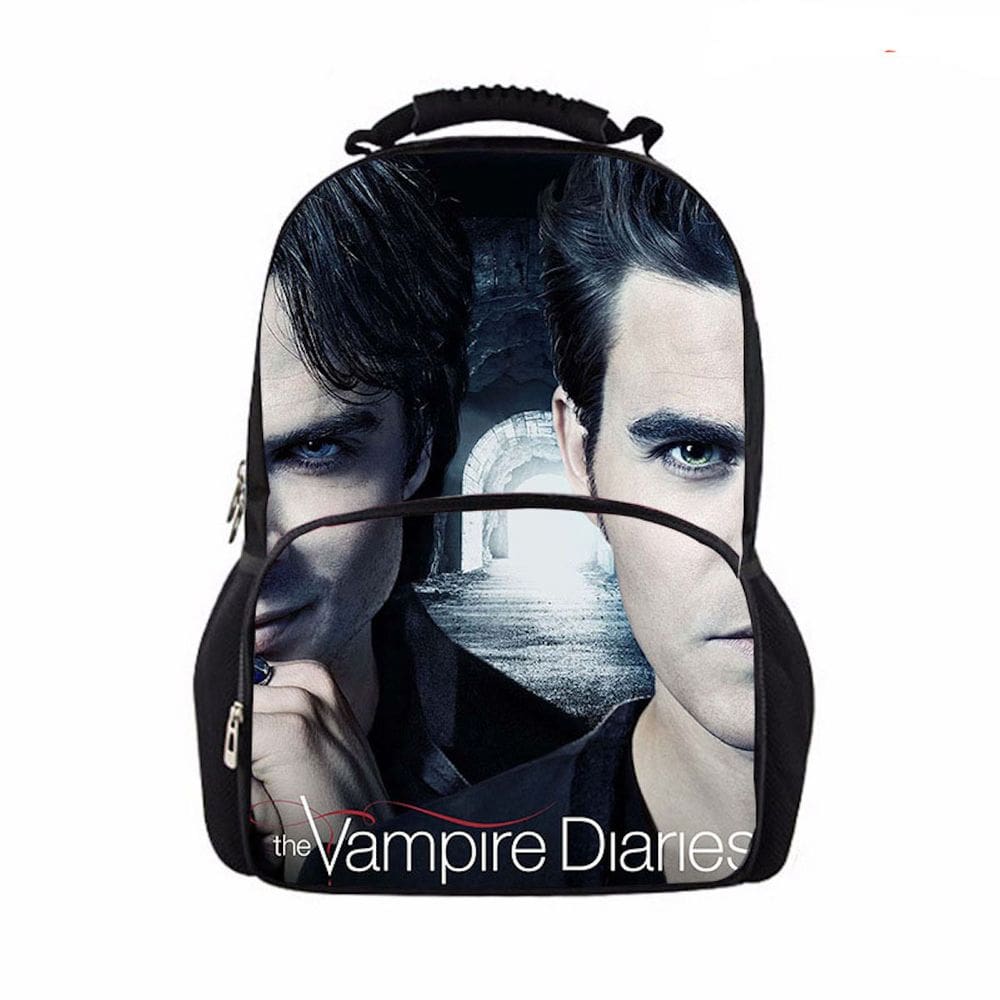 Mochila escolar Vampires Diaries K para crianças - 35x19x48cm
