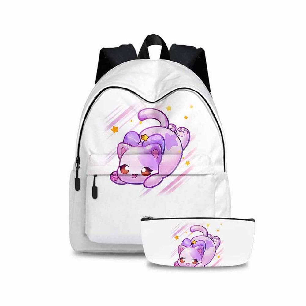 Mochila Aphmaus Cartoon Mochila escolar infantil com bolsa de lápis