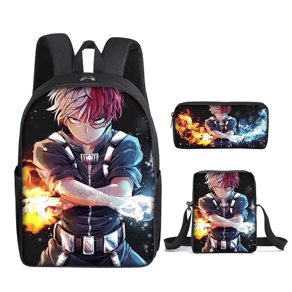 Conjunto de mochilas My Heros Academias Anime School, 3 unidades com S