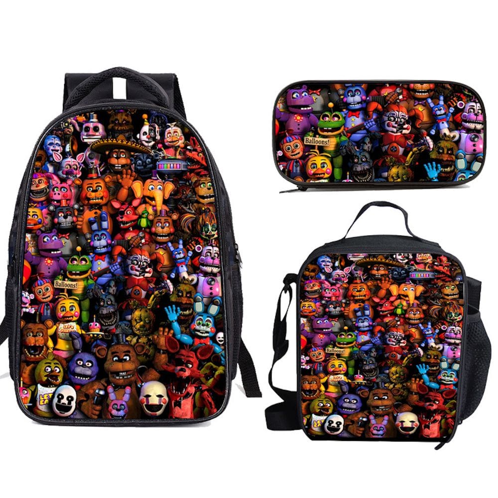 Conjunto de mochilas escolares Five Nights Freddy Bear, 3 unidades unissex