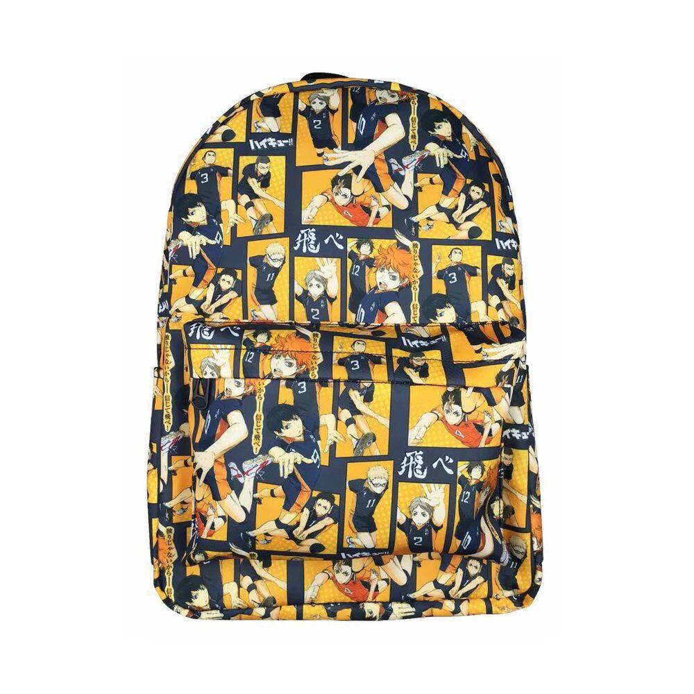 Mochila escolar infantil Haikyuus PU impressa em 3D 33x17x45cm