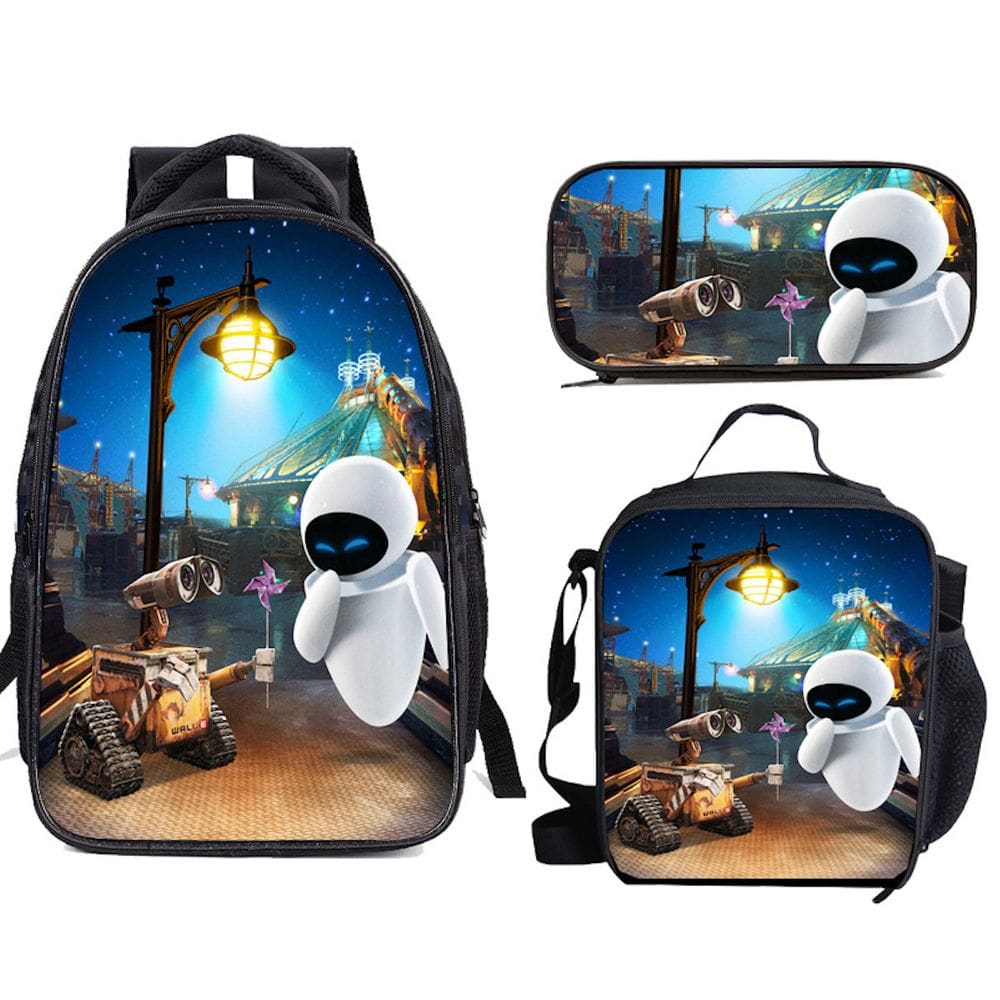 Conjunto de mochilas escolares Eva Walles, 3 peças para estudantes com ombro