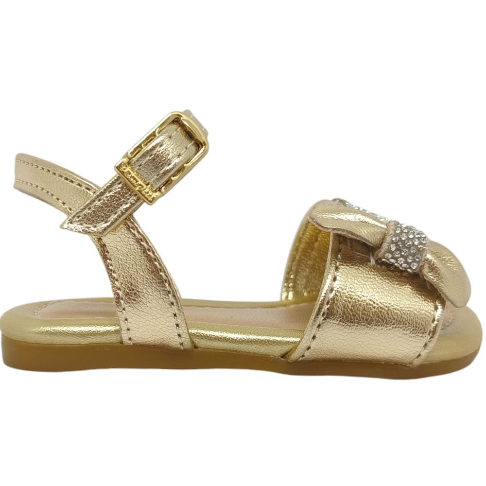 Sandália Infantil Menina Casual Social Dia a Dia Passeio Escola Com Laço E Strass Pampilli 642.110